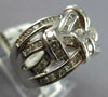 WIDE 1.35CT DIAMOND 14KT WHITE GOLD CRISS CROSS LOVE KNOT FUN ANNIVERSARY RING