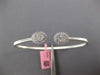 WIDE .60CT DIAMOND 14KT WHITE GOLD CLUSTER DOUBLE OVAL FLEXIBLE BANGLE BRACELET