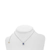 1.15CT DIAMOND & AAA SAPPHIRE 18K WHITE GOLD 3D PEAR SHAPE & ROUND HALO NECKLACE