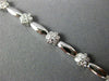 ESTATE .56CT ROUND DIAMOND 14K WHITE GOLD 3D CLASSIC FLOWER LINK BRACELET #19601