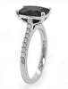 LARGE 2.48CT DIAMOND & AAA GREEN TOURMALINE 18KT WHITE GOLD CUSHION & ROUND RING