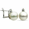 ESTATE .40CT DIAMOND & AAA SOUTH SEA PEARL 18KT WHITE GOLD 3D CLIP ON EARRINGS