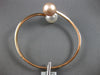 LARGE AAA WHITE & PINK SOUTH SEA PEARL 14K ROSE GOLD CRISS CROSS BANGLE BRACELET