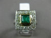 ESTATE LARGE 1.53CT DIAMOND & AAA EMERALD 14K 2 TONE GOLD DOUBLE SQUARE RING 826