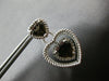 4.35CT DIAMOND & AAA SMOKEY TOPAZ 14KT WHITE GOLD TRIPLE HEART HANGING EARRINGS
