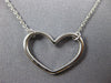 ESTATE 0.32CT DIAMOND 18KT WHITE GOLD 3D CLASSIC OPEN HEART LOVE NECKLACE