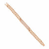 ESTATE WIDE 1.55CT DIAMOND 18KT ROSE GOLD 3D THREE ROW ID CLASSIC BRACELET