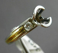 .34CT DIAMOND 18K 2 TONE GOLD ROUND SEMI BEZEL SEMI MOUNT ENGAGEMENT RING #ELV42