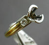 .34CT DIAMOND 18K 2 TONE GOLD ROUND SEMI BEZEL SEMI MOUNT ENGAGEMENT RING #ELV42