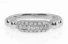 ESTATE .30CT DIAMOND 18K WHITE GOLD 3 ROW PAVE MULTI BEAD FUN FRIENDSHIP RING