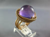 LARGE 16.80CT DIAMOND & AAA AMETHYST 14KT YELLOW GOLD DOME SHAPE LOVE KNOT RING