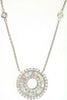 1.15CT DIAMOND 14KT WHITE GOLD 3D ROUND & BAGUETTE CIRCULAR BY THE YARD NECKLACE