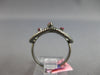 ESTATE LARGE AAA RUBY 14KT BLACK GOLD 3D FILIGREE FLOWER OVAL RING