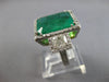 EXTRA LARGE 12.27CT DIAMOND & AAA EMERALD 18KT WHITE GOLD CUSHION & ROUND RING