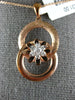 ESTATE .19CT DIAMOND 18KT ROSE GOLD 3D FLOWER CIRCULAR LOVE KNOT FUN PENDANT