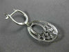 ESTATE .75CT ROUND AND BAGUETTE DIAMOND 14KT WHITE GOLD 3D OVAL HANGING EARRINGS