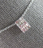 .23CT DIAMOND 14KT WHITE GOLD 3D BAGUETTE CLUSTER RECTANGULAR FLOATING PENDANT