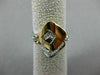 ESTATE WIDE .25CT DIAMOND 18KT WHITE & YELLOW 3D GOLD SQUARE FILIGREE FUN RING