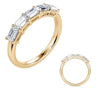 .96CT DIAMOND 14KT YELLOW GOLD EMERALD CUT 5 STONE SHARED PRONG ANNIVERSARY RING