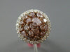ESTATE 2.66CT PINK & WHITE DIAMOND 18KT 2 TONE GOLD 3D MULTI SHAPE FILIGREE RING