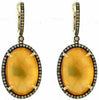 ESTATE 24.73CT CHOCOLATE FANCY DIAMOND & AAA CITRINE 14K YELLOW GOLD 3D EARRINGS