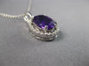 2.64CT DIAMOND & AAA AMETHYST 14KT WHITE GOLD OVAL & ROUND HALO FLOATING PENDANT