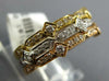 ESTATE .30CT DIAMOND 18KT TRI COLOR GOLD 3D FILIGREE MILGRAIN STACKABLE FUN RING