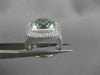 LARGE 15.0CT DIAMOND & AAA GREEN AMETHYST 14K WHITE GOLD HALO SQUARE RING #19840