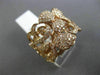 ESTATE WIDE 1.25CT ROUND DIAMOND 14K ROSE GOLD 3D OPEN FILIGREE FLOWER LEAF RING