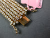 ESTATE WIDE 12.40CT PINK DIAMOND 18K ROSE GOLD CLASSIC MULTI ROW TENNIS BRACELET