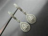 ESTATE 1.02CT DIAMOND 14KT WHITE GOLD 3D TEAR DROP HALO HUGGIE HANGING EARRINGS