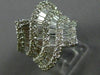 ESTATE LARGE 3.52CT ROUND & BAGUETTE DIAMOND 18KT WHITE GOLD 3D MULTI WAVE RING