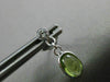 ESTATE .83CT DIAMOND GREEN AMETHYST 14KT WHITE GOLD OVAL ETOILE HANGING EARRINGS