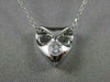 ANTIQUE ROUND DIAMOND SOLITARE ARROW 18KT WHITE GOLD HANGING PENDANT #11742