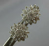 ESTATE .16CT DIAMOND 14KT WHITE GOLD 3D FLOWER FILIGREE CLASSIC STUD EARRINGS