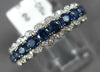 1.09CT DIAMOND & AAA SAPPHIRE 14KT WHITE GOLD 3D 3 ROW CLASSIC ANNIVERSARY RING