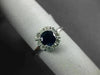 ESTATE 1.10CT DIAMOND & AAA SAPPHIRE 14KT WHITE GOLD 3D FLOWER ENGAGEMENT RING