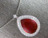 EXTRA LARGE 6.11CT DIAMOND & AAA FIRE OPAL 14KT YELLOW GOLD TEAR DROP NECKLACE