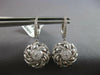 ESTATE LARGE .69CT DIAMOND 14KT WHITE GOLD 3D ROUND FLOWER FUN HANGING EARRINGS