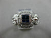 ESTATE WIDE 1.02CT DIAMOND & SAPPHIRE 14KT WHITE GOLD 3D SQUARE FRIENDSHIP RING