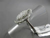 ESTATE LARGE 1.08CT DIAMOND 18KT WHITE GOLD 3D CLUSTER FLORAL FUN COCKTAIL RING