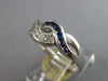 ESTATE .45CT DIAMOND & AAA SAPPHIRE 14K WHITE GOLD 3D CLASSIC INFINITY LOVE RING