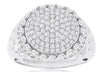 ESTATE LARGE 1.90CT DIAMOND 14KT WHITE GOLD 3D CLUSTER CIRCULAR ETOILE MENS RING