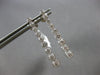LARGE 1.0CT DIAMOND 14KT WHITE GOLD JOURNEY BEZEL BAR SCREWBACK HANGING EARRINGS
