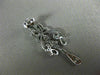 ESTATE LARGE 1CT DIAMOND 14K WHITE GOLD OPEN FILIGREE TEAR DROP HANGING EARRINGS