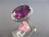 EXTRA LARGE 11.15CT DIAMOND & AAA RHODOLITE 18KT WHITE GOLD OVAL ENGAGEMENT RING