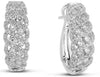 ESTATE 1.0CT DIAMOND 14KT WHITE GOLD 2 ROW MULTI LEAF CLIP ON HANGING EARRINGS
