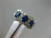 WIDE 2.0CT DIAMOND & AAA OVAL SAPPHIRE 14KT WHITE GOLD PAST PRESENT FUTURE RING