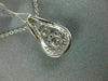ESTATE .60CT DIAMOND 18KT WHITE GOLD 3D CLUSTER ROUND ETOILE TEAR DROP PENDANT