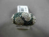 ESTATE 1.62CT WHITE & BLUE DIAMOND 14KT WHITE GOLD 3D PAVE MULTI HEART LOVE RING